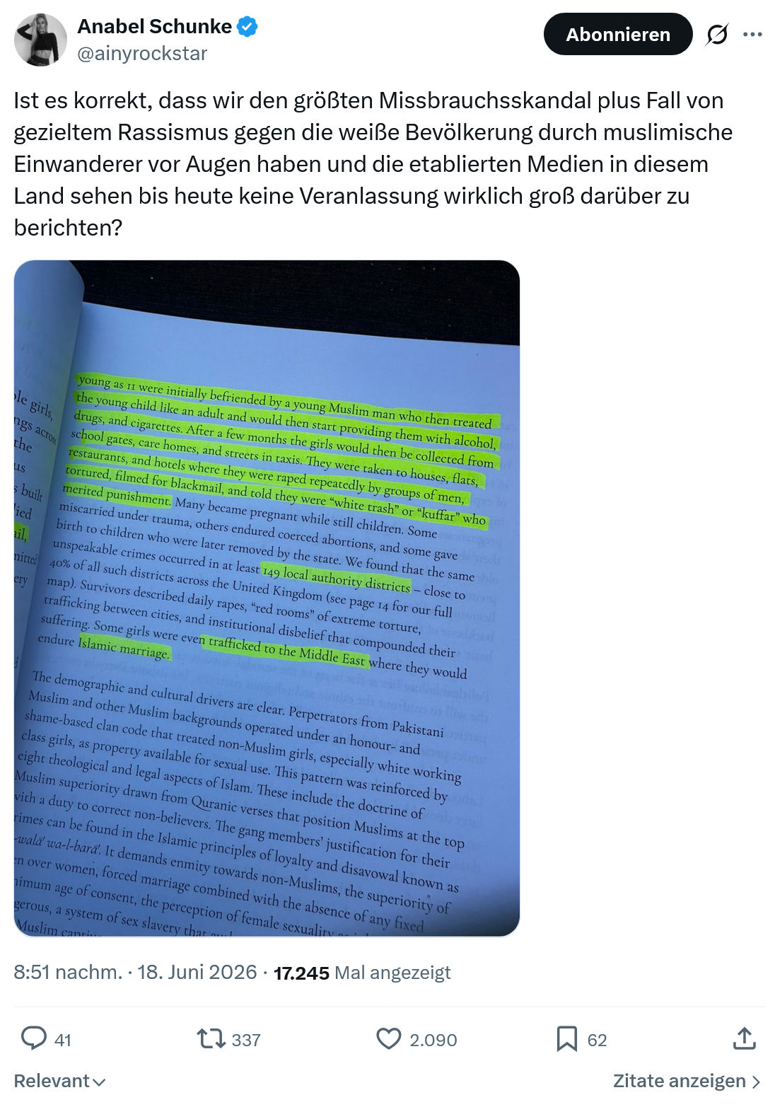Anabel Schunke: Ist es korrekt, dass wir den...