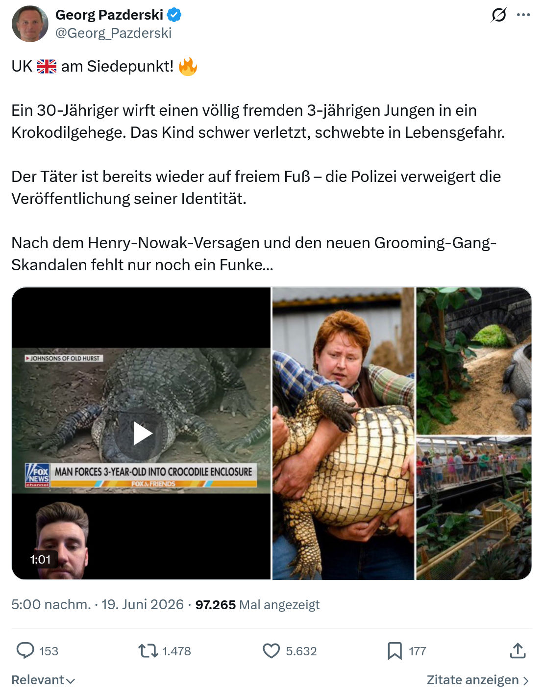Georg Pazderski: UK 🇬🇧 am Siedepunkt Ein 30-Jähriger...