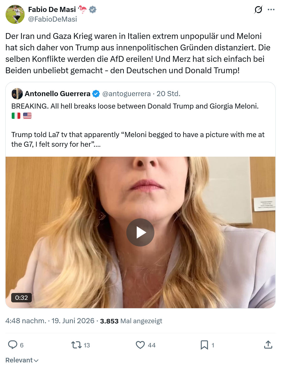 Fabio De Masi: Der Iran und Gaza Krieg waren...