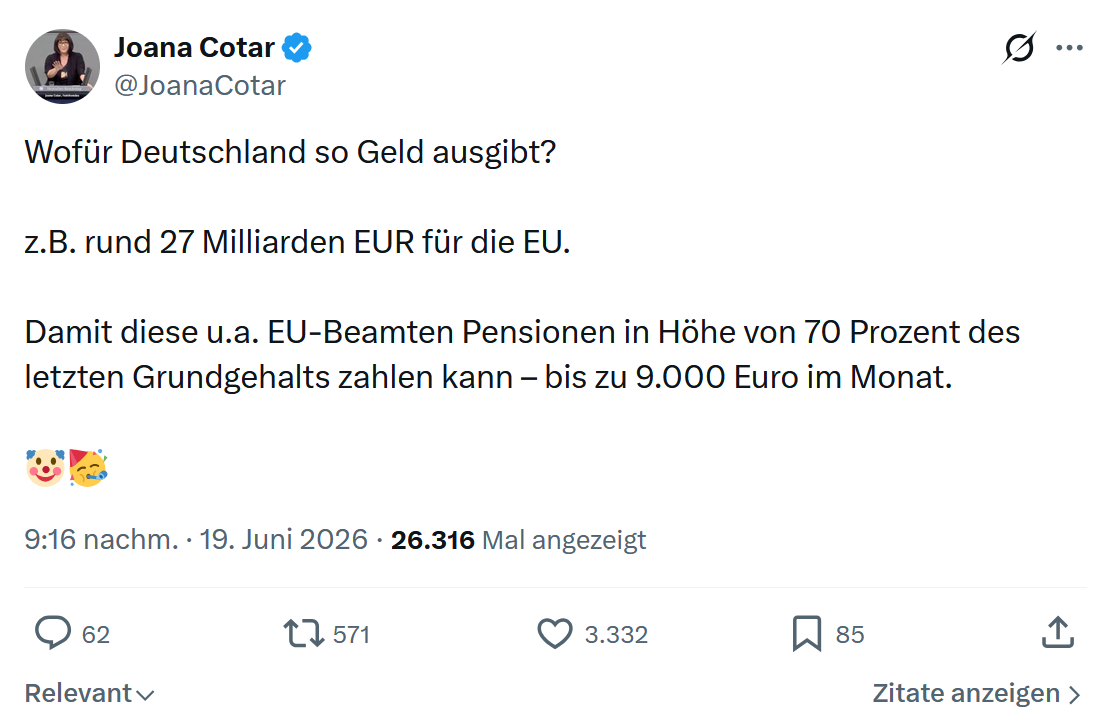 Joana Cotar: Wofür Deutschland so Geld ausgibt...