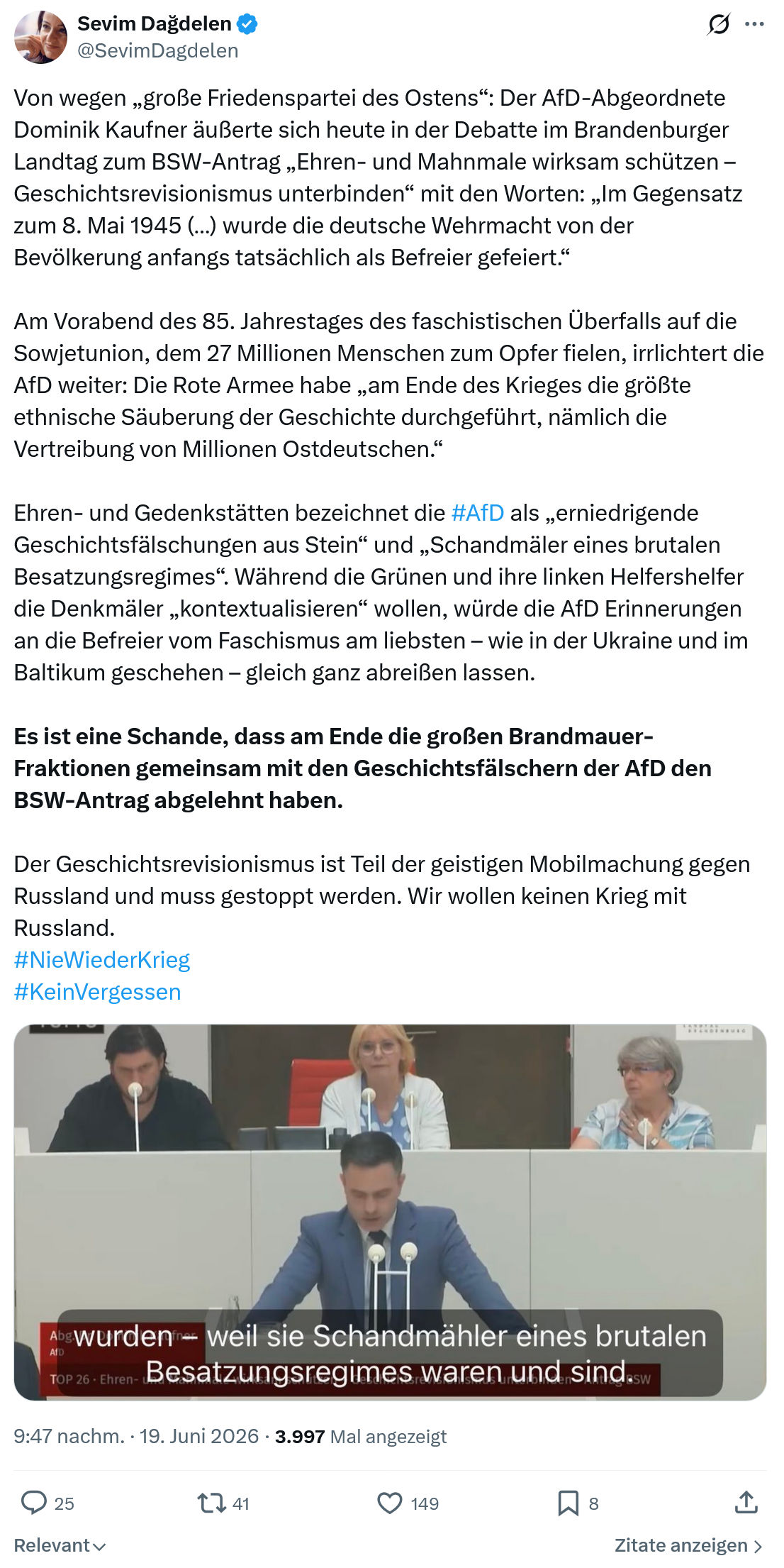 Sevim Dagdelen: Von wegen „große Friedenspartei des...