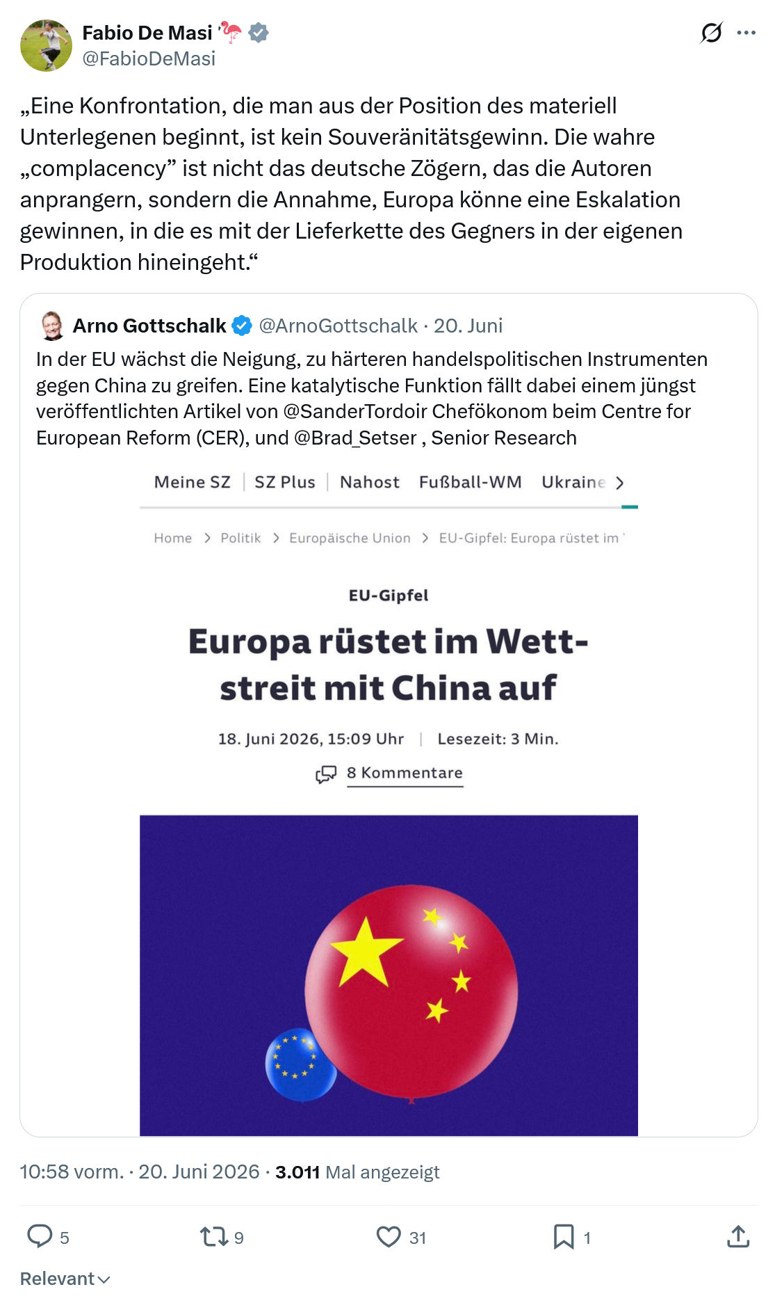 Fabio De Masi: Eine Konfrontation, die man aus der...