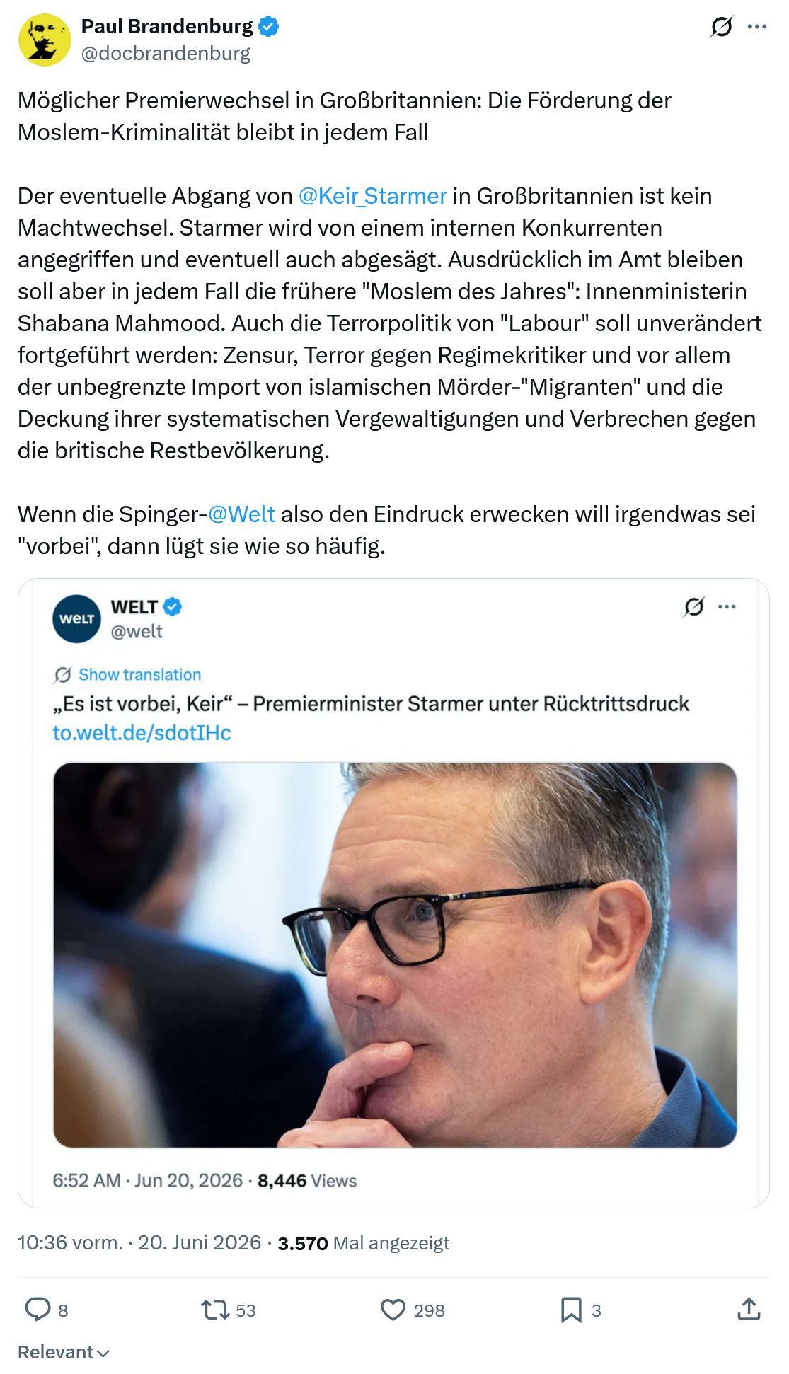 Paul Brandenburg: Möglicher Premierwechsel in Großbritannien: Die Förderung...