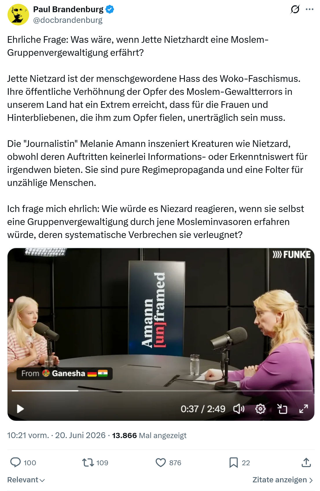 Paul Brandenburg: Ehrliche Frage: Was wäre, wenn Jette Nietzhardt...