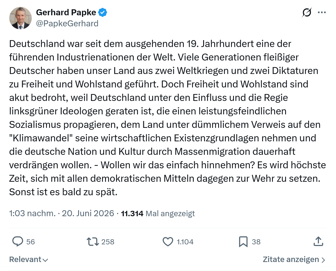 Gerhard Papke: Deutschland war seit dem ausgehenden...