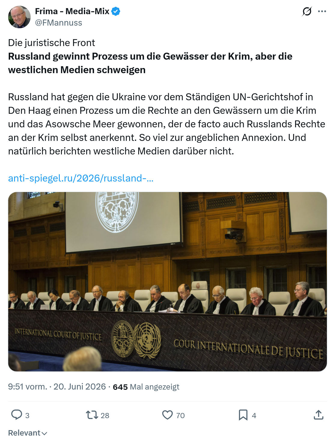 Friedrich Mannus: Die juristische Front Russland gewinnt ...