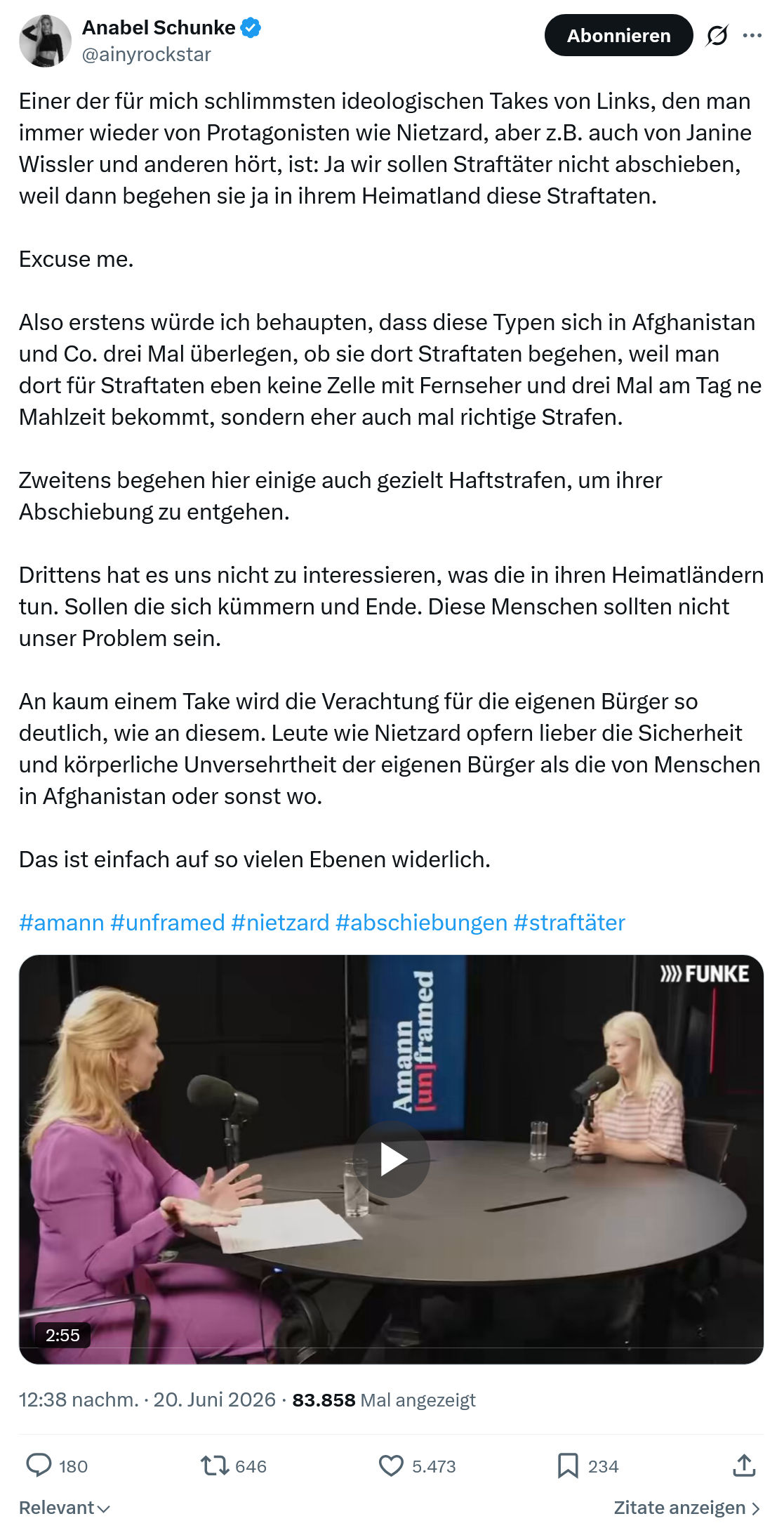 Anabel Schunke: Einer der für mich schlimmsten...