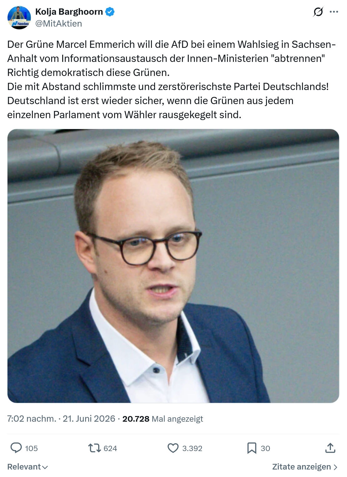 Kolja Barghoorn: Der Grüne Marcel Emmerich will die...