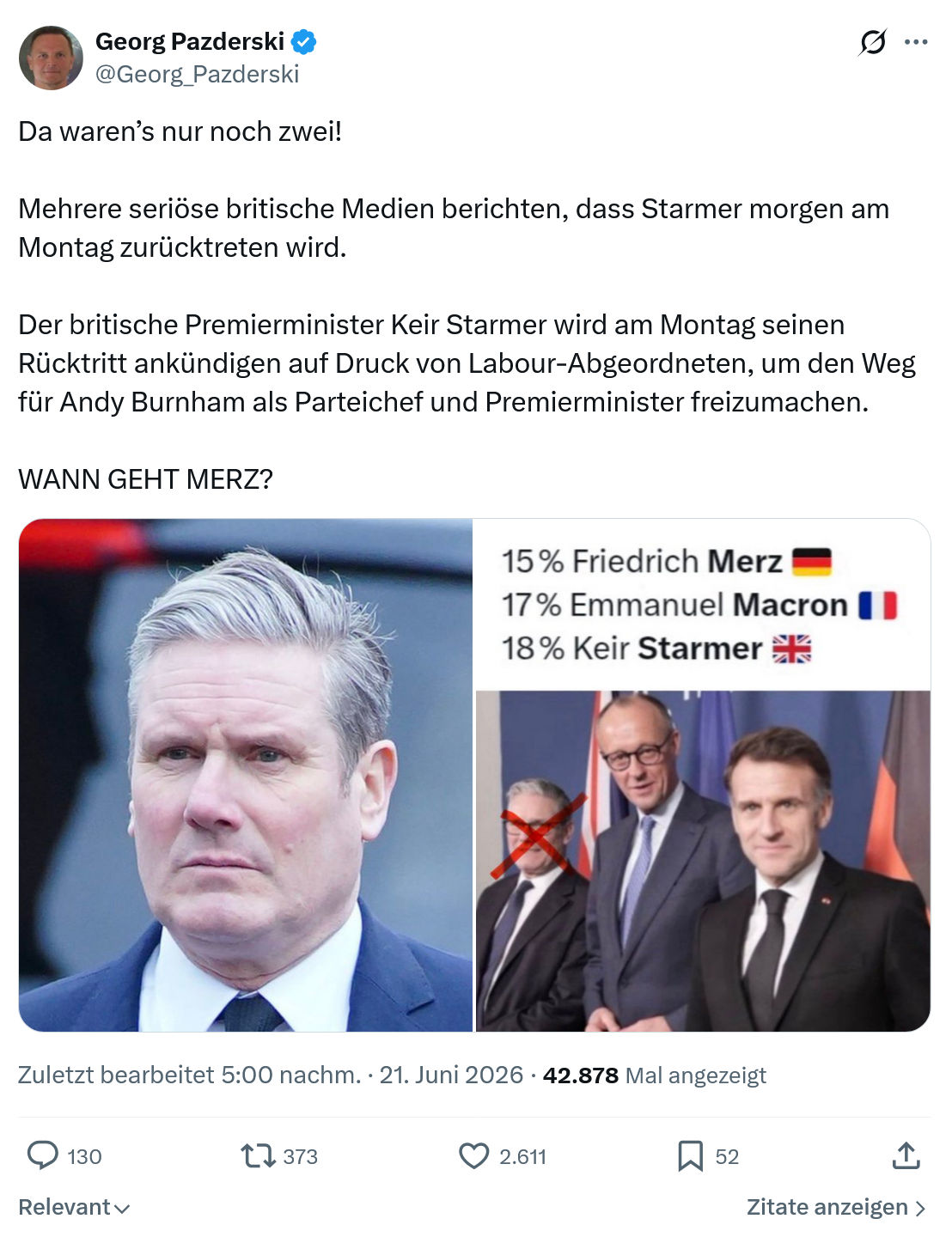 Georg Pazderski: Da waren’s nur noch zwei...