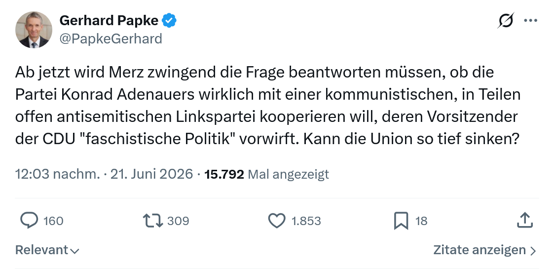 Gerhard Papke: Ab jetzt wird Merz zwingend...