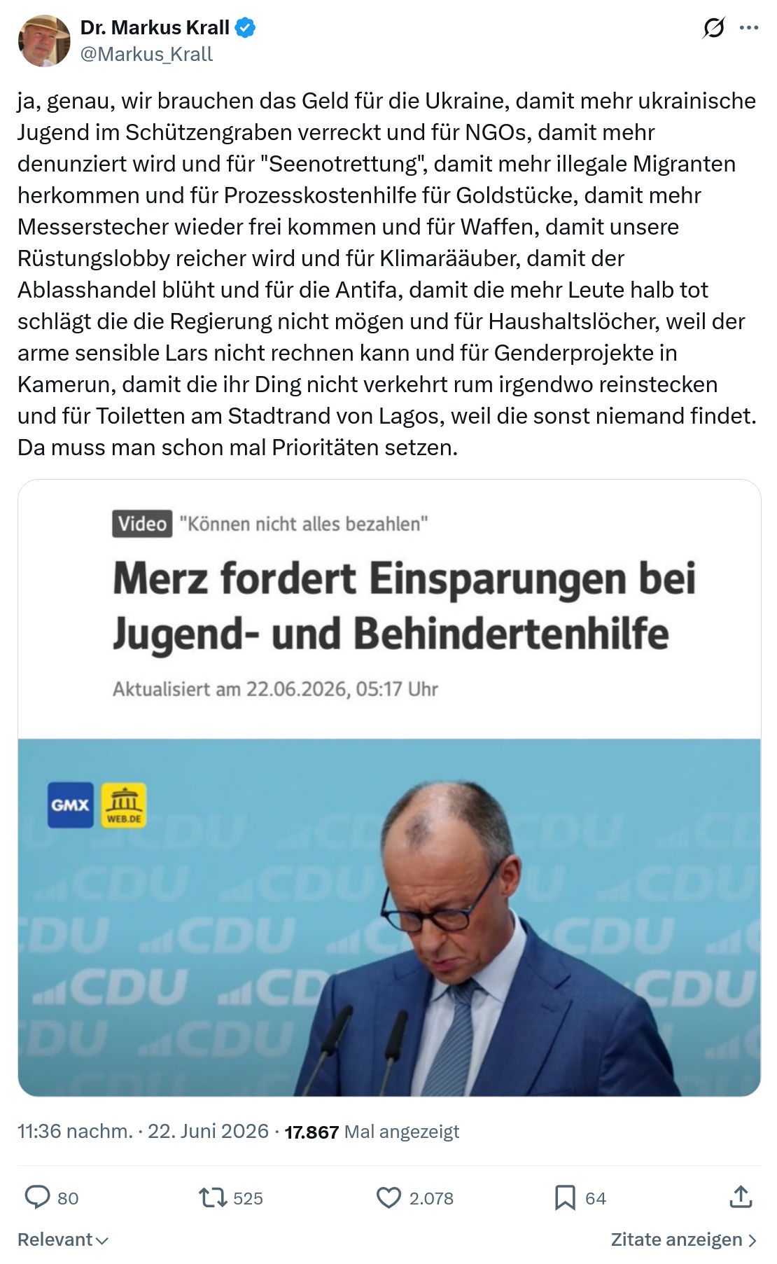 Markus Krall: ja, genau, wir brauchen das Geld...
