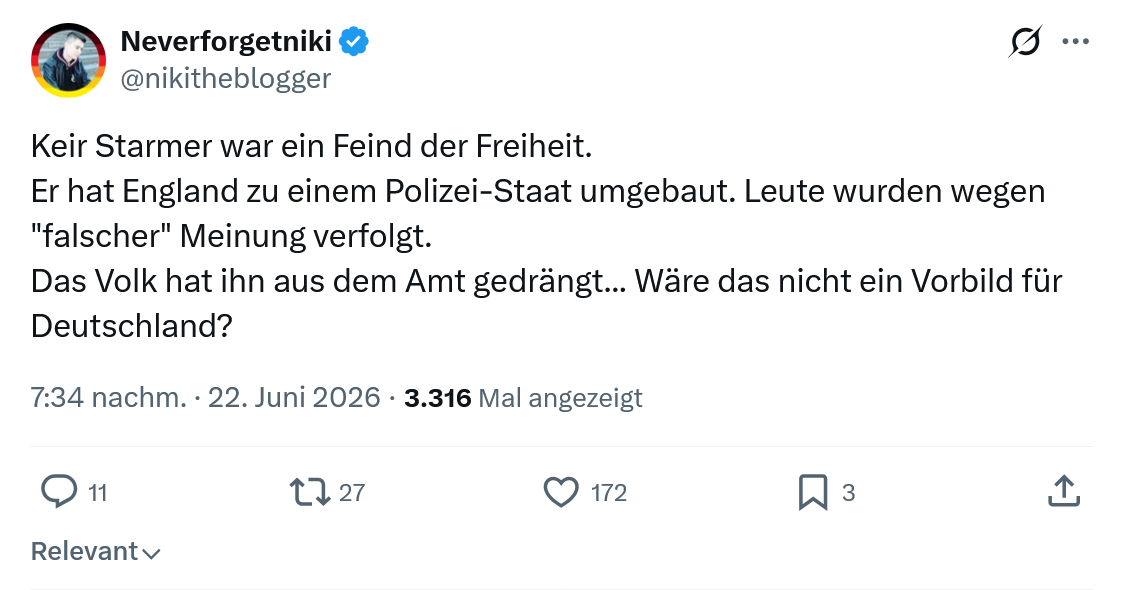 Neverforgetniki: Keir Starmer war ein Feind der Freiheit...
