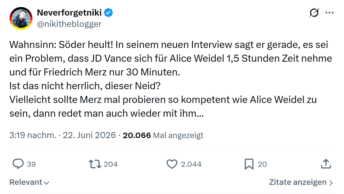 Neverforgetniki: Wahnsinn: Söder heult! In seinem neuen...