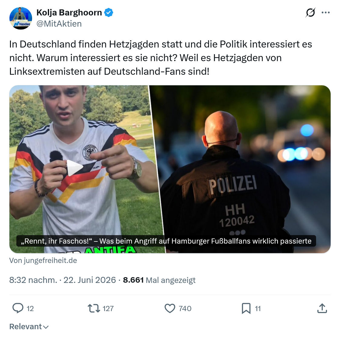 Kolja Barghoorn: In Deutschland finden Hetzjagden statt...