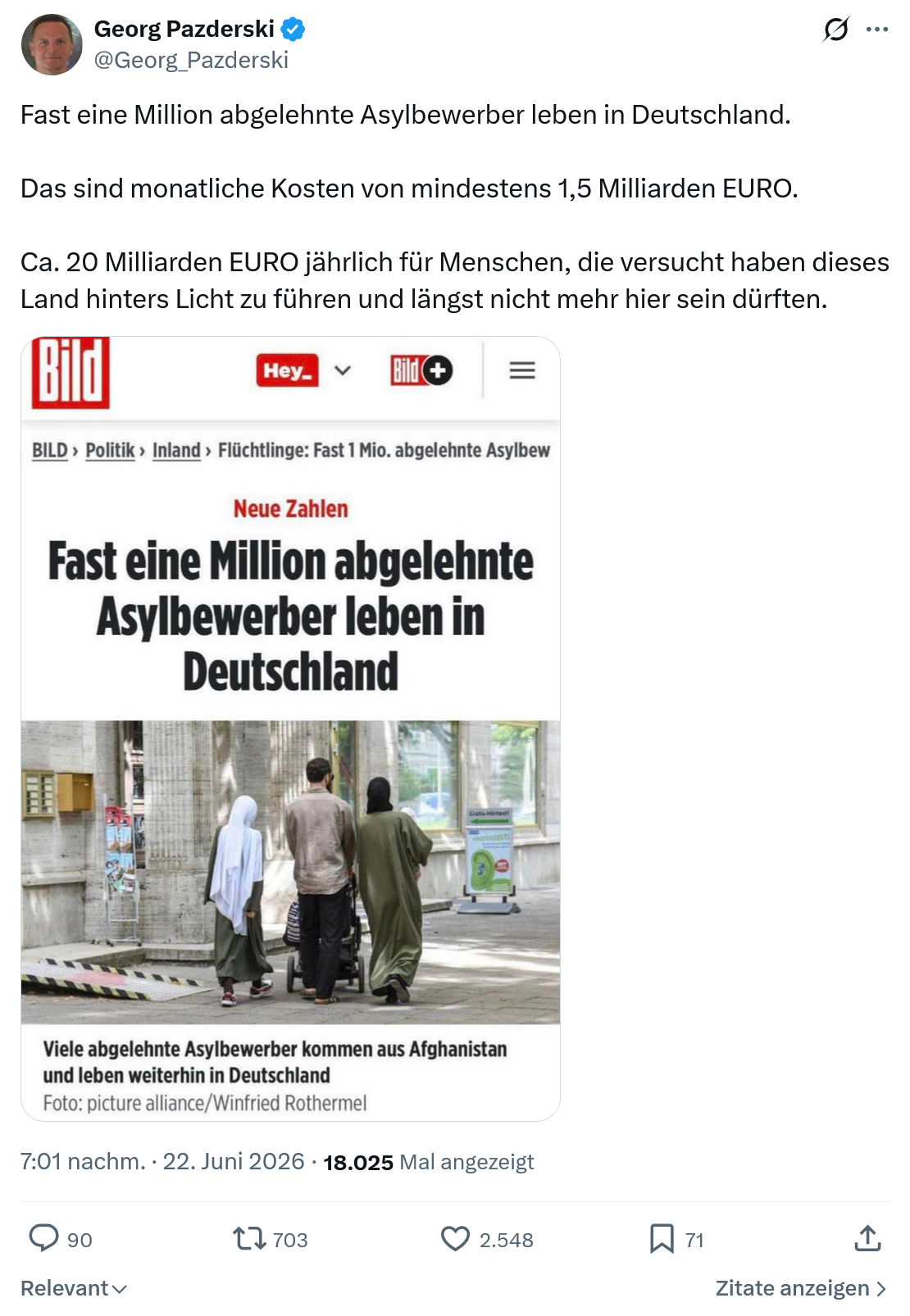 Georg Pazderski: Fast eine Million abgelehnte Asylbewerber...