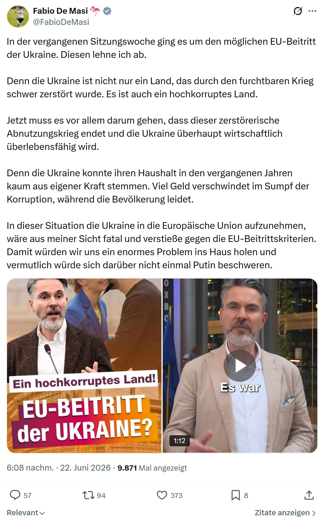 Fabio De Masi: In der vergangenen Sitzungswoche ging es um...
