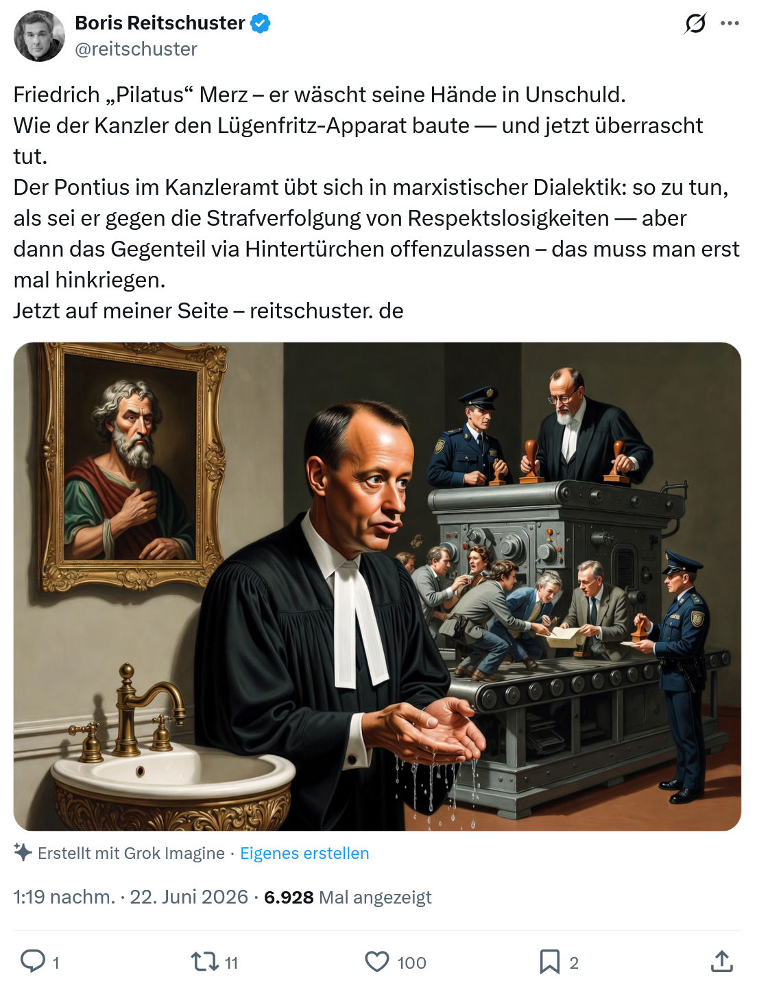 Boris Reitschuster: Friedrich „Pilatus“ Merz – er wäscht seine...