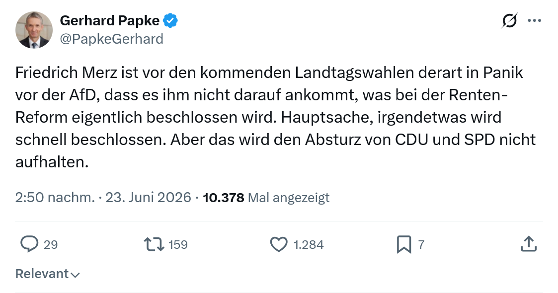 Gerhard Papke: Friedrich Merz ist vor den kommenden...