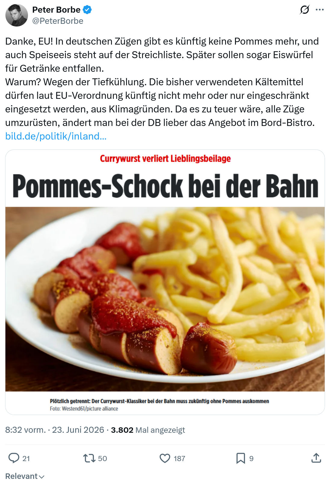 Peter Borbe: Danke, EU! In deutschen Zügen gibt...