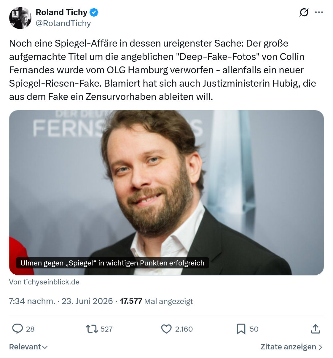 Roland Tichy: Noch eine Spiegel-Affäre in dessen...