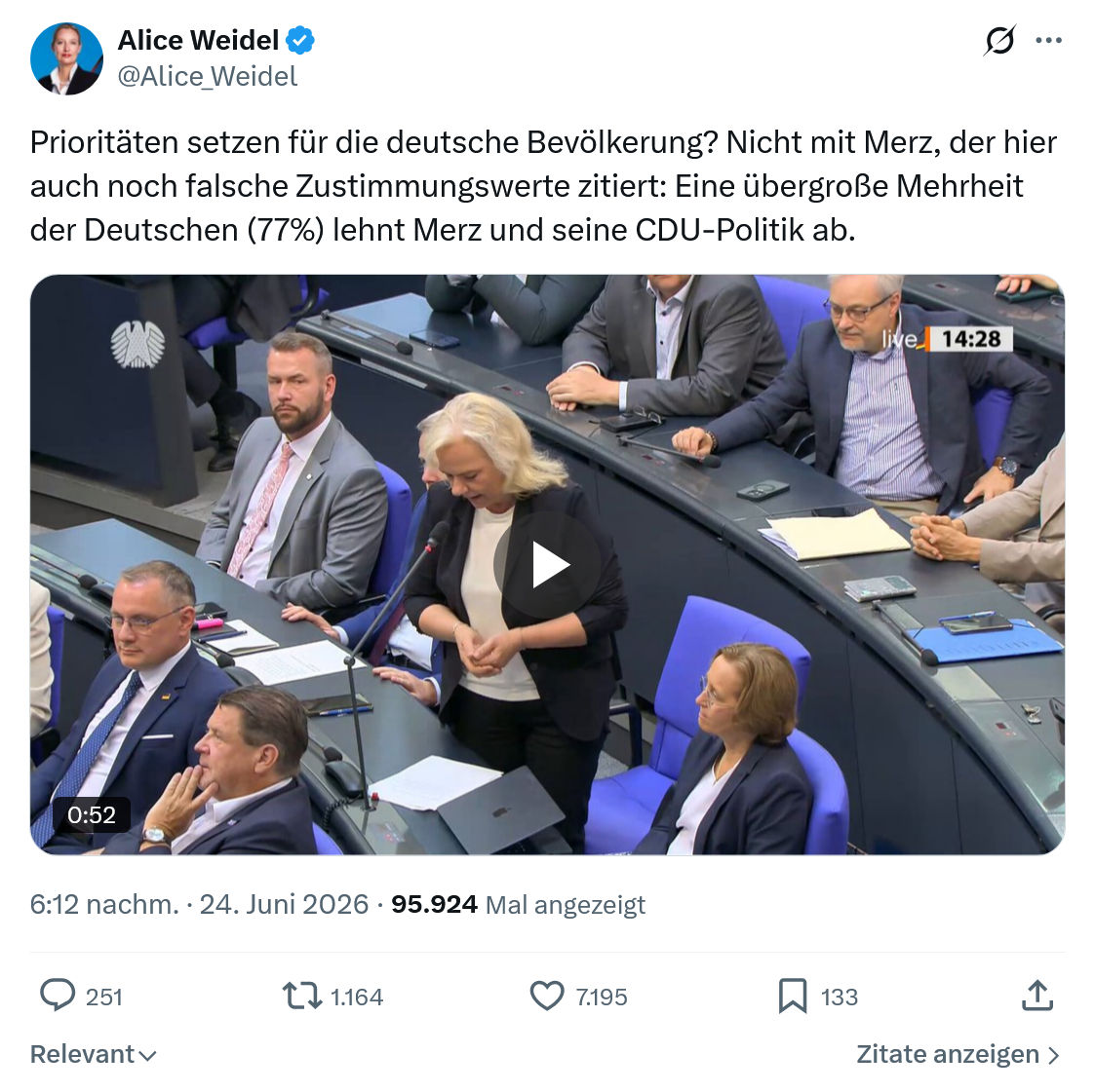 Alice Weidel: Prioritäten setzen für die deutsche...