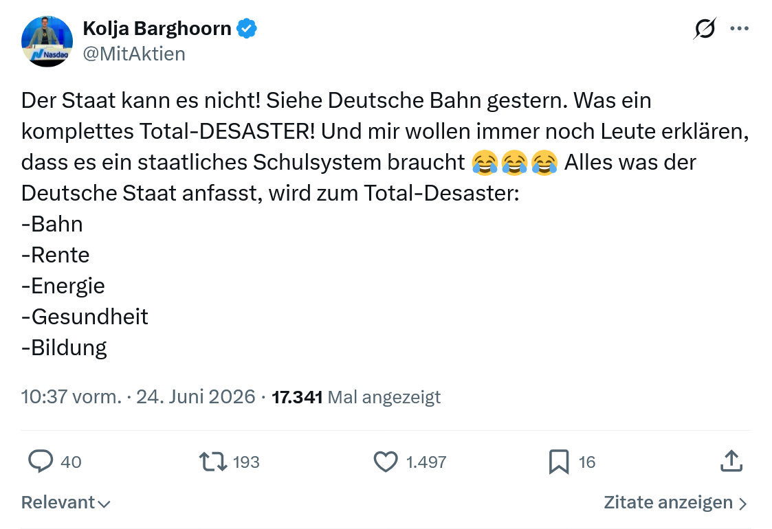 Kolja Barghoorn: Der Staat kann es nicht...