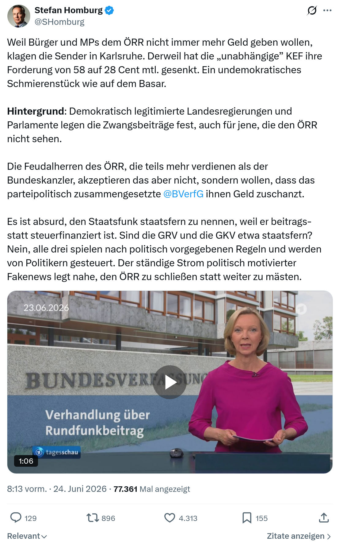 Stefan Homburg: Weil Bürger und MPs dem...