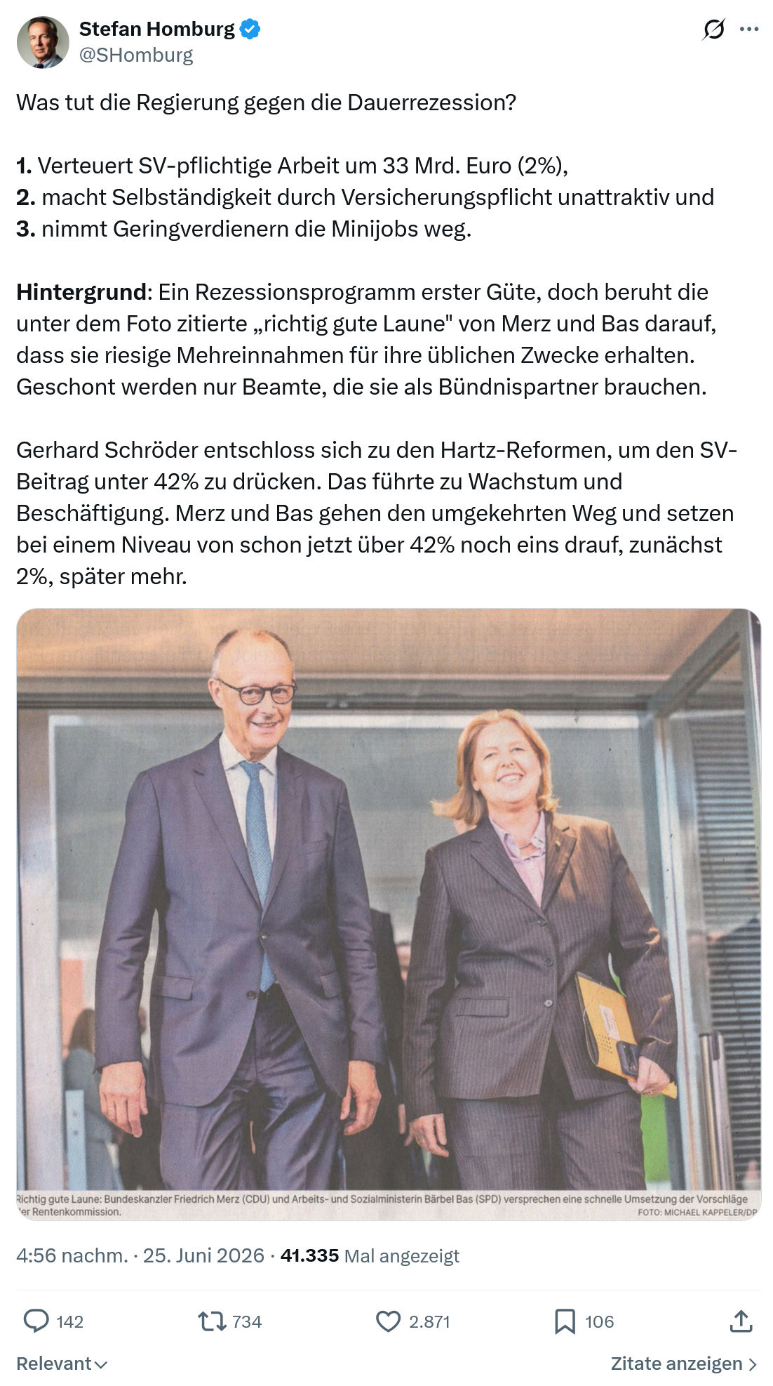 Stefan Homburg: Was tut die Regierung gegen die Dauerrezession...