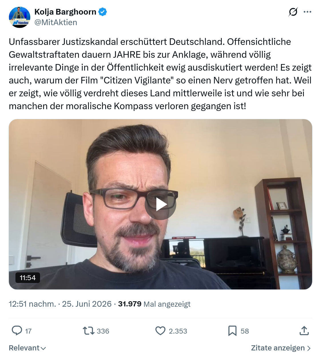 Kolja Barghoorn: Unfassbarer Justizskandal erschüttert Deutschland. Offensichtliche...