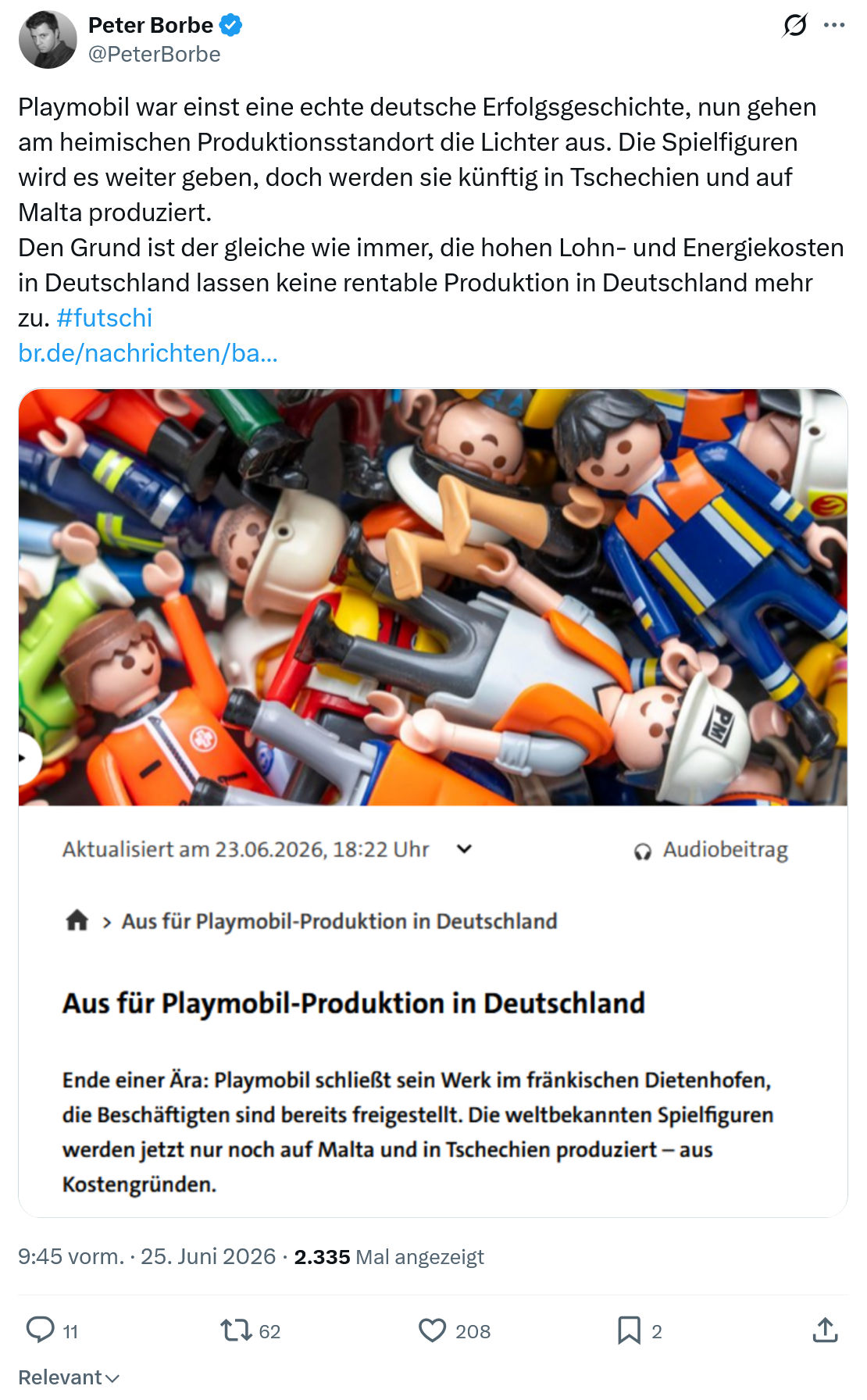 Peter Borbe: Playmobil war einst eine echte deutsche...