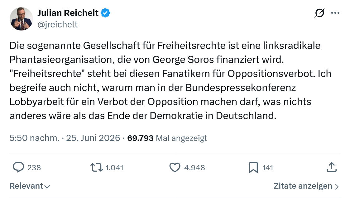 Julian Reichelt: Die sogenannte Gesellschaft für...