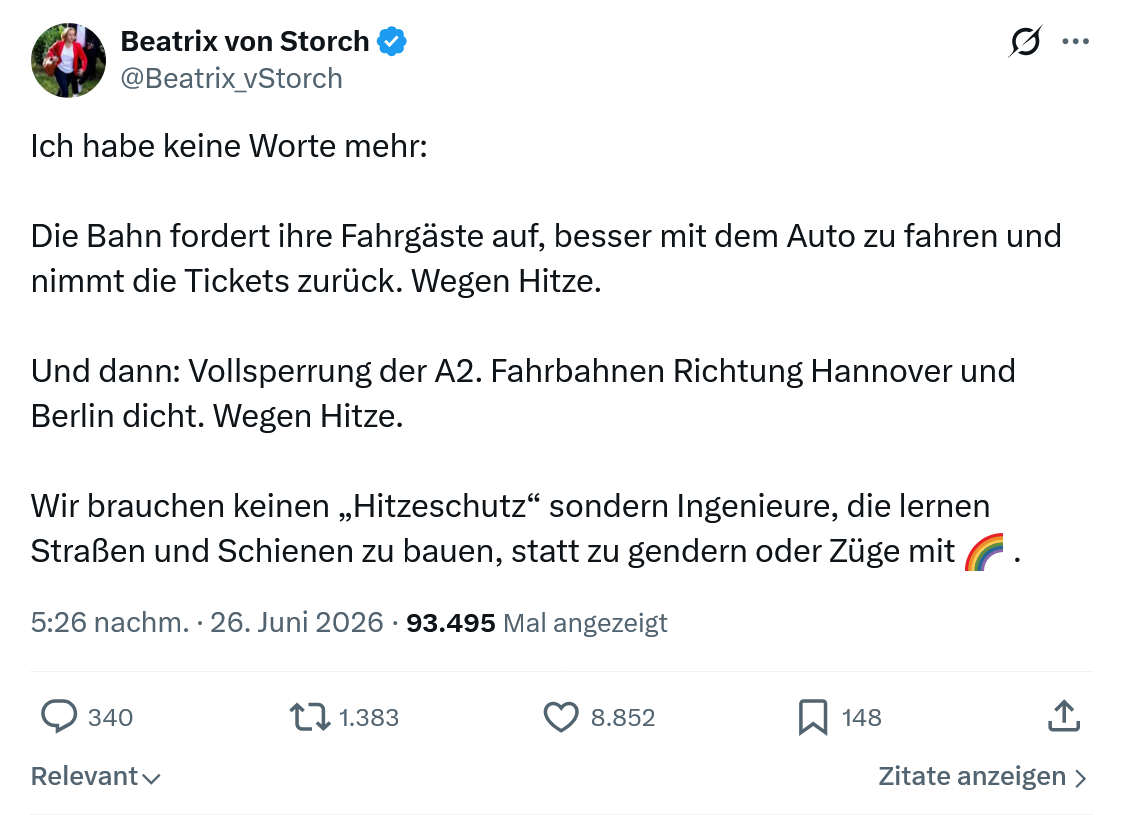 Beatrix von Storch: Ich habe keine Worte mehr...