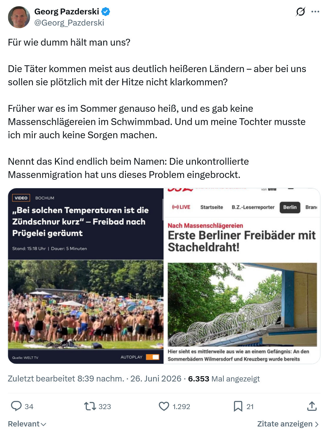 Georg Pazderski: Für wie dumm hält man...