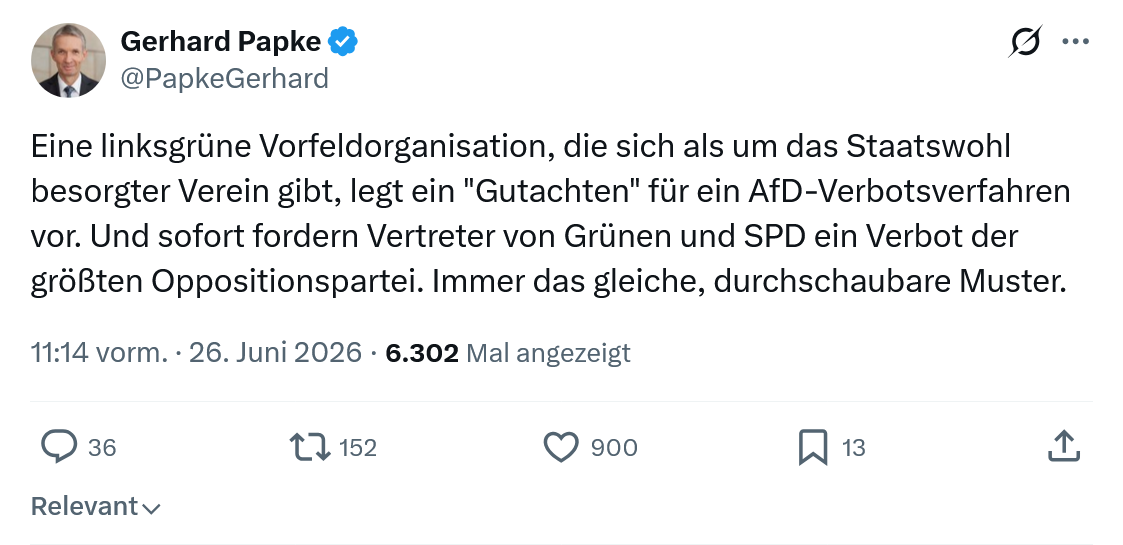 Gerhard Papke: Eine linksgrüne Vorfeldorganisation...