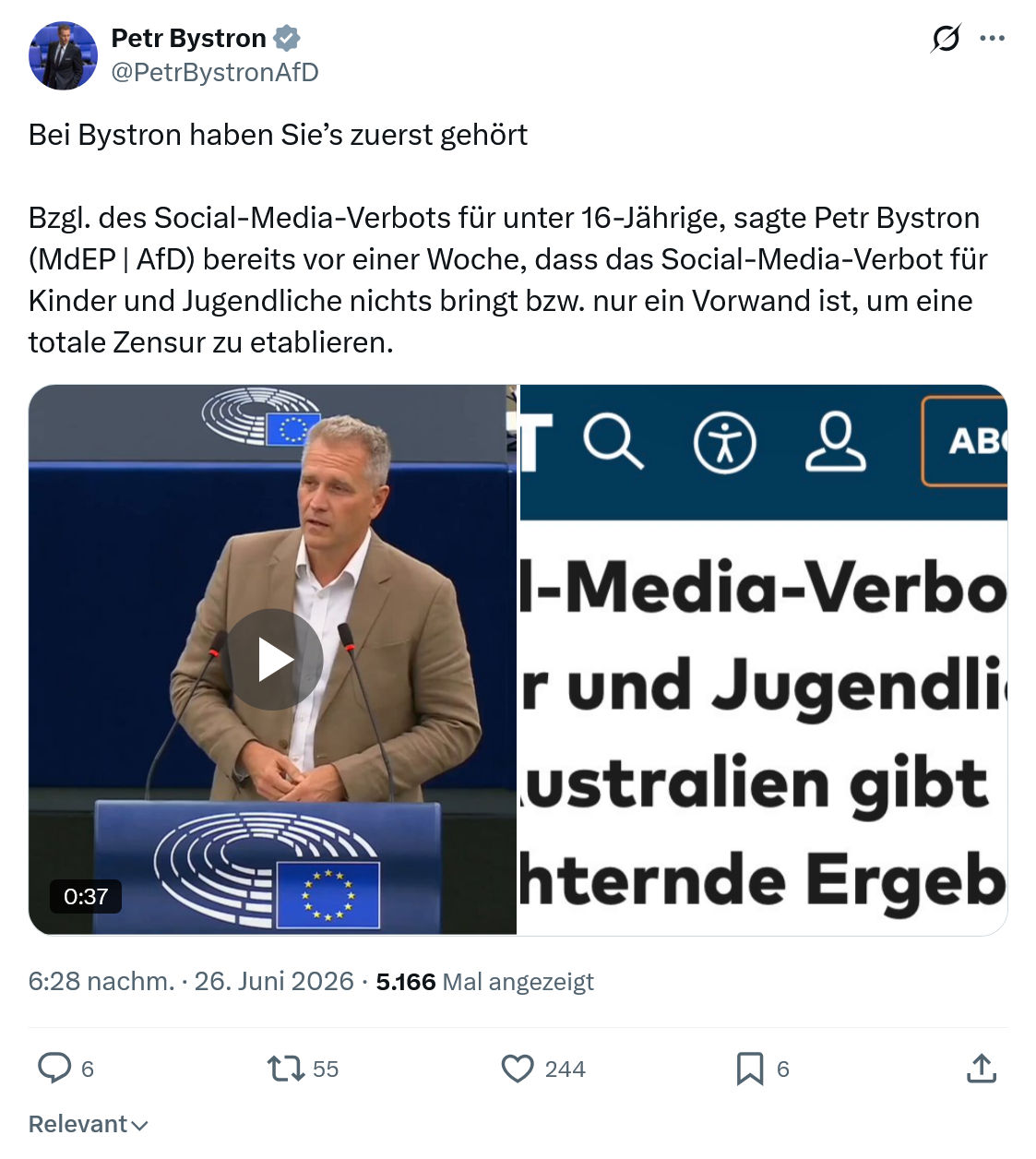 Petr Bystron: Bei Bystron haben Sie’s zuerst gehört...
