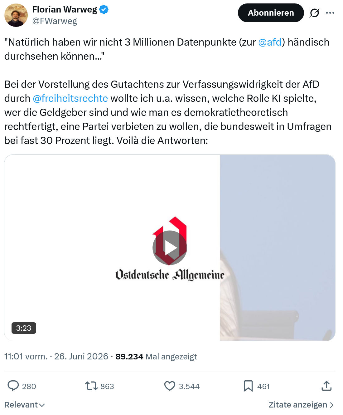 Florian Warweg: Natürlich haben wir nicht 3...