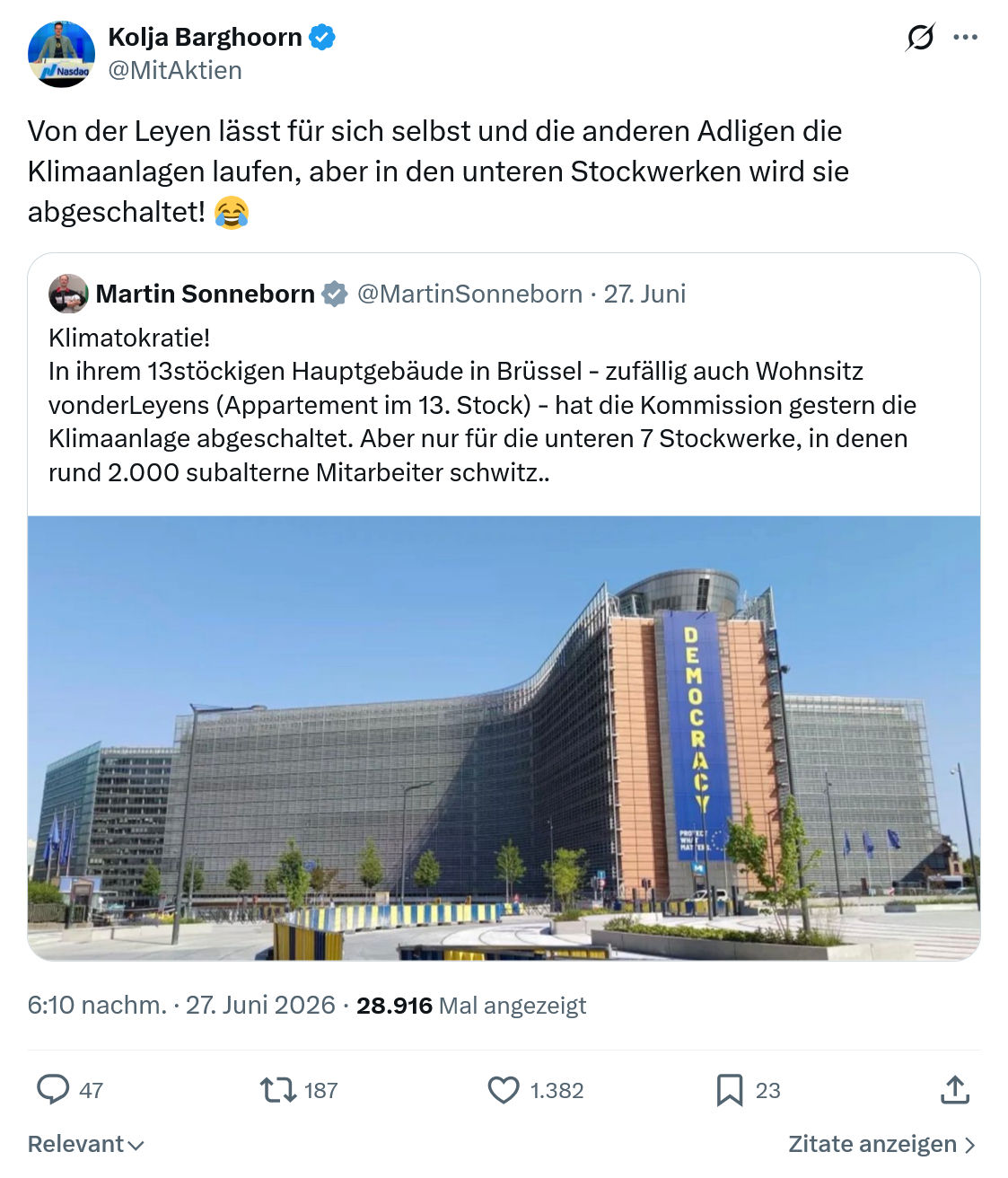 Kolja Barghoorn: Von der Leyen lässt für sich...