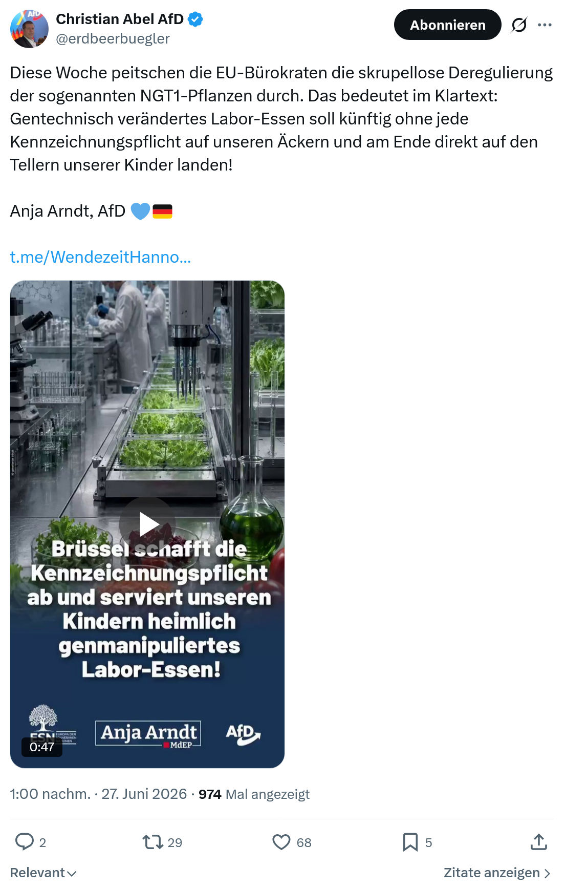 Christian Abel: Diese Woche peitschen die EU-Bürokraten...