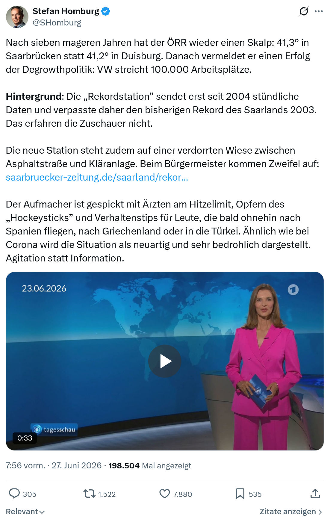 Stefan Homburg: Nach sieben mageren Jahren hat...