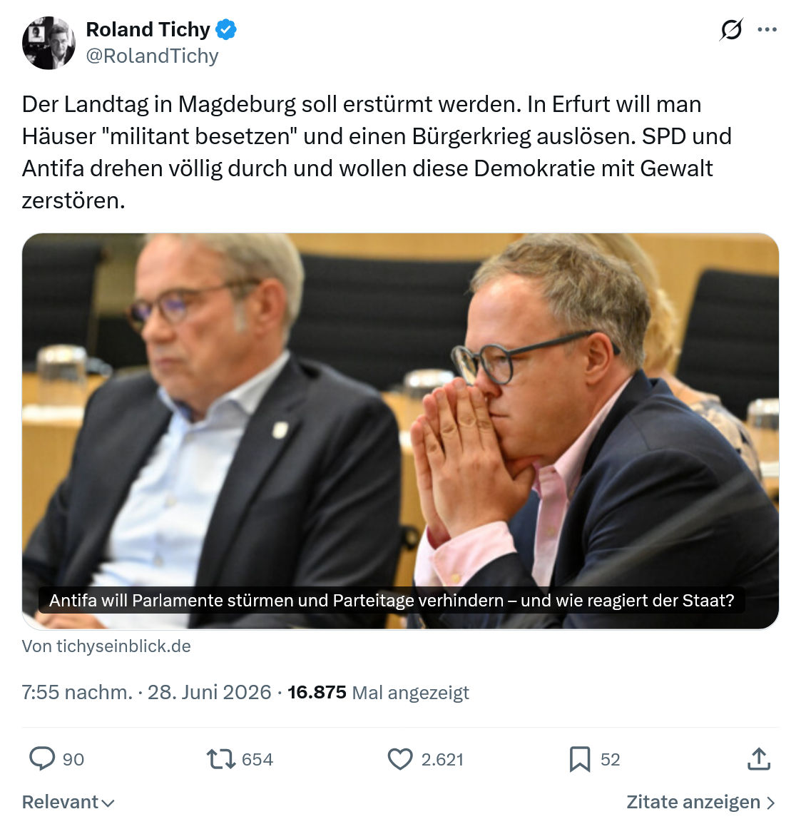 Roland Tichy: Der Landtag in Magdeburg...