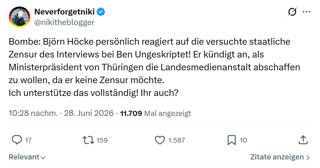 Neverforgetniki: Bombe: Björn Höcke persönlich...