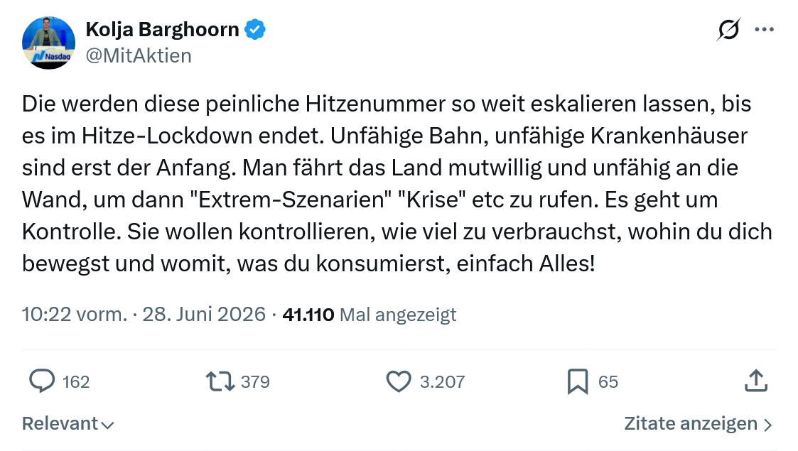 Kolja Barghoorn: Die werden diese peinliche Hitzenummer...