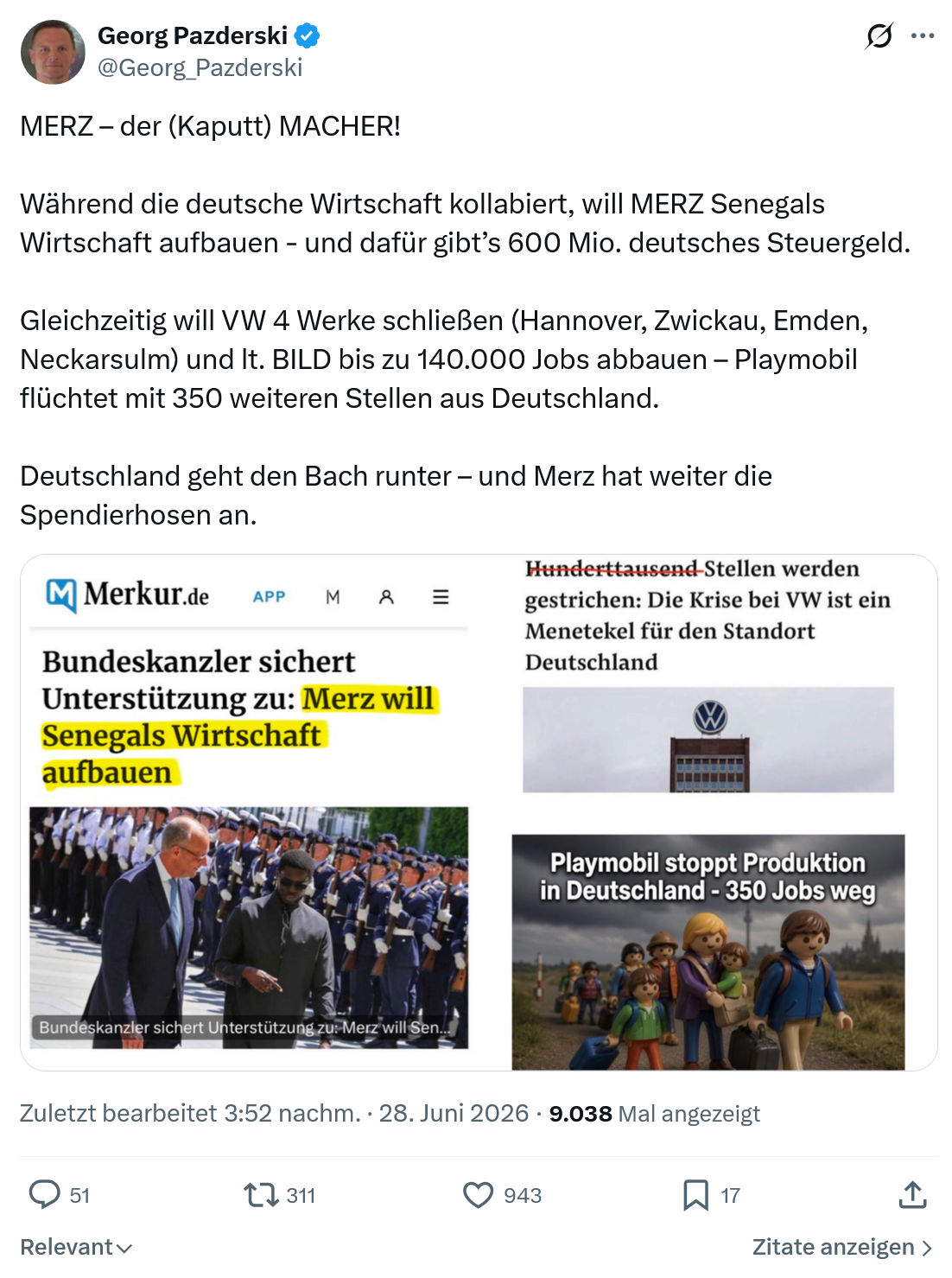 Georg Pazderski: MERZ – der (Kaputt) MACHER!...