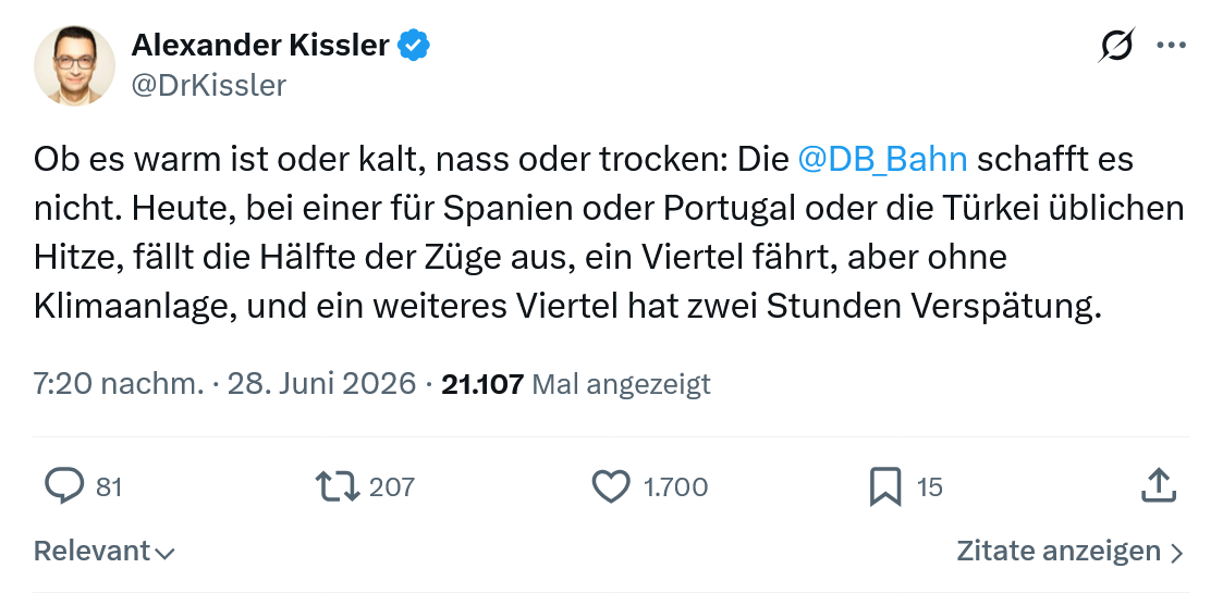 Alexander Kissler: Ob es warm ist oder kalt...