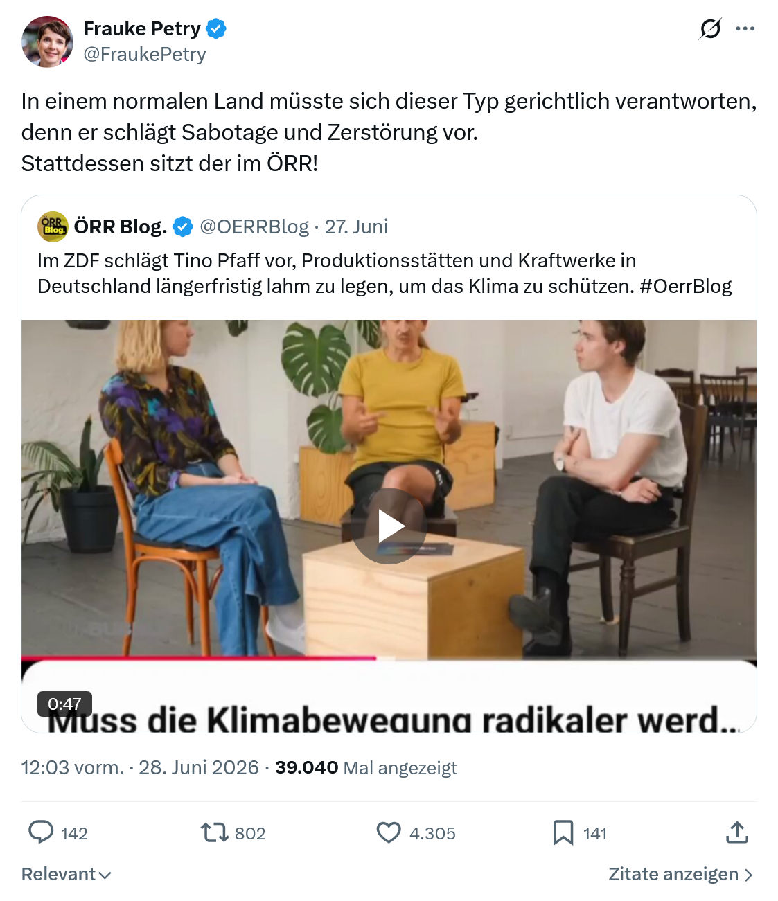 Frauke Petry: In einem normalen Land...
