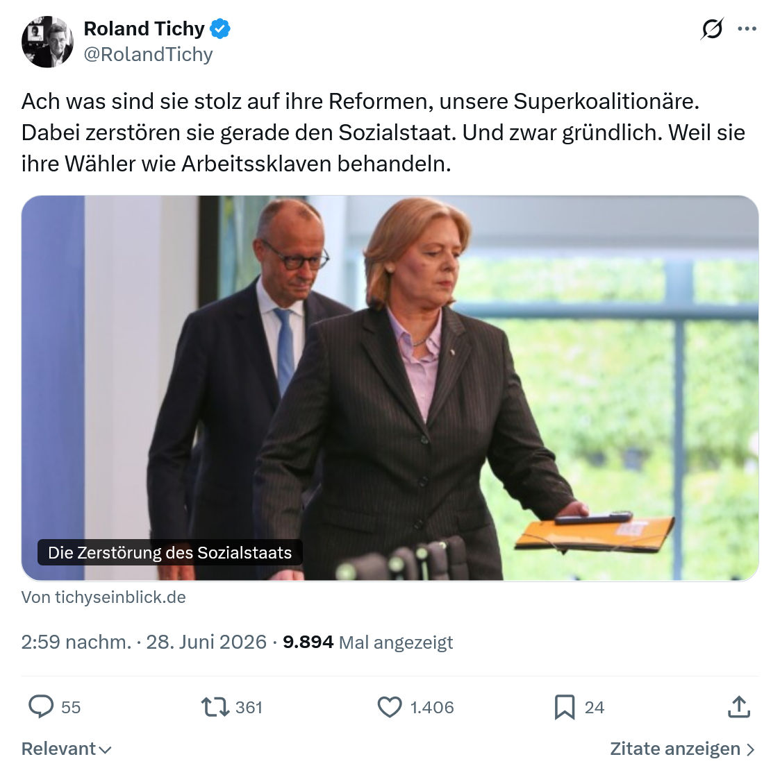 Roland Tichy: Ach was sind sie stolz...