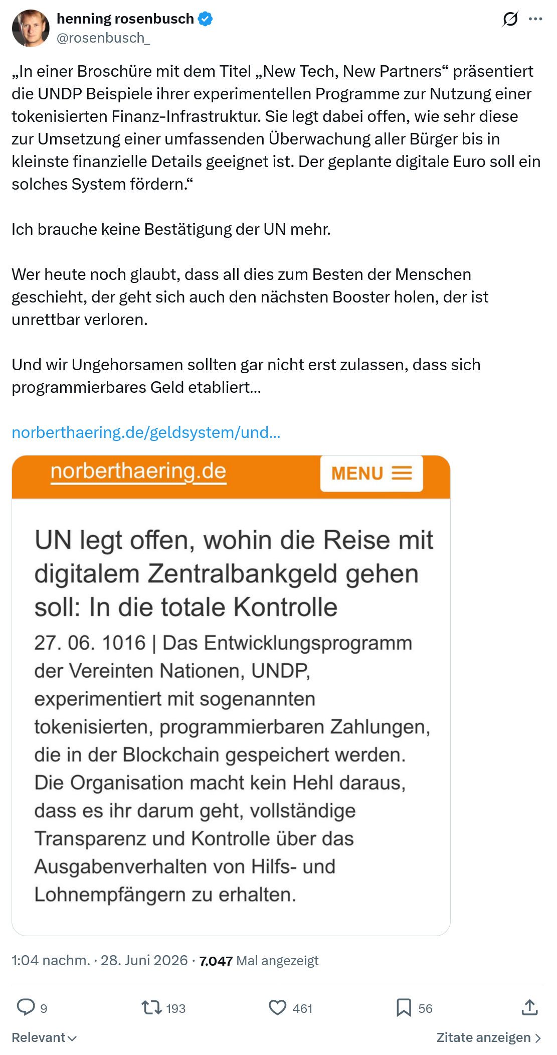 henning rosenbusch: In einer Broschüre mit dem Titel...