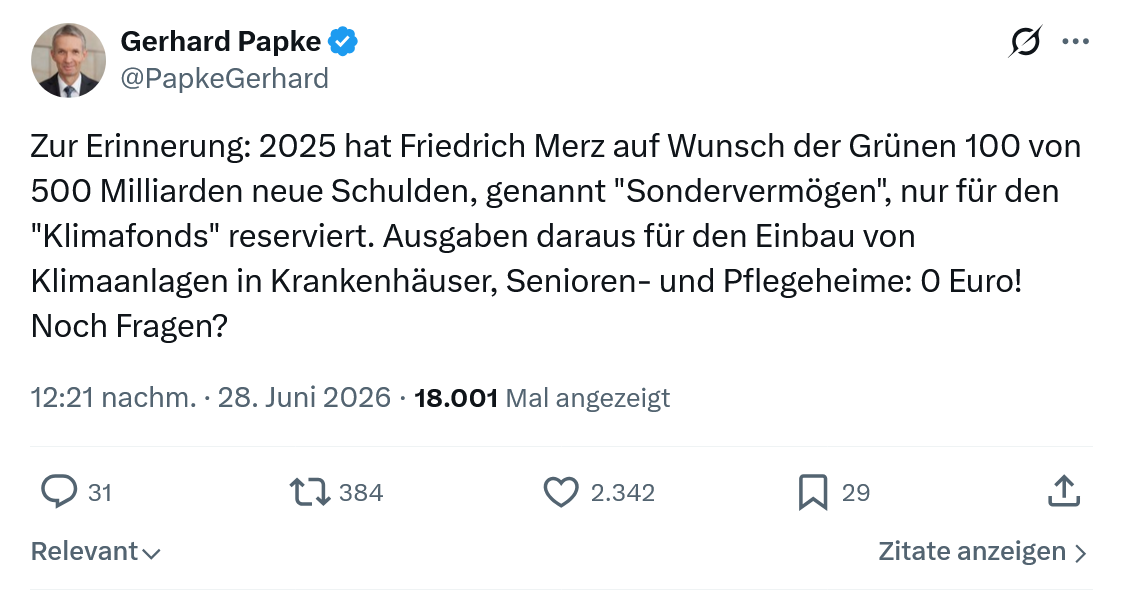 Gerhard Papke: Zur Erinnerung: 2025 hat Friedrich Merz...