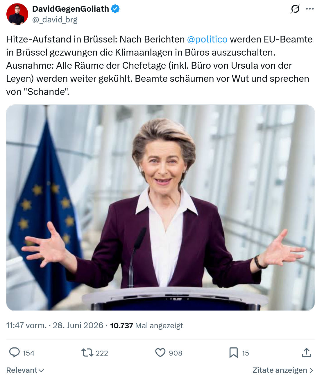 David Gegen Goliath: Hitze-Aufstand in Brüssel...