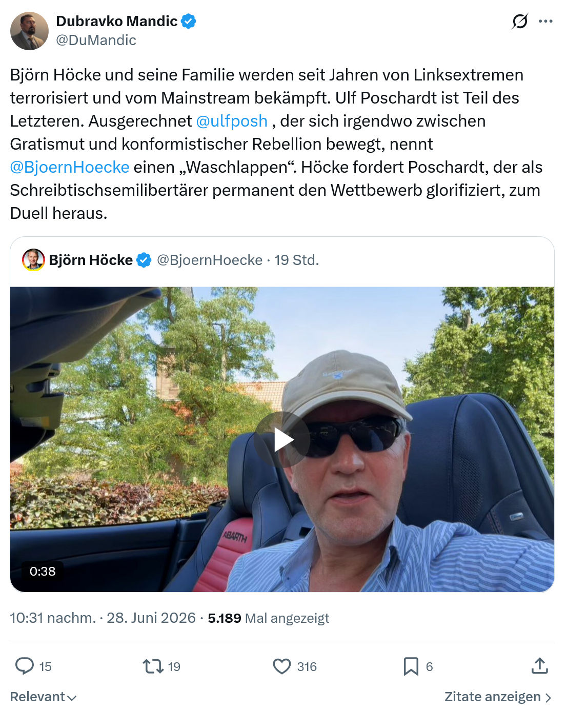 Dubravko Mandic: Björn Höcke und seine Familie...